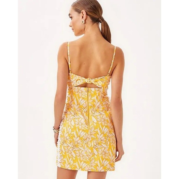 NWT Lilly Pulitzer Shelli Stretch Dress Honeycomb Hideaway Yellow Bee Daisy Sz 8 - Picture 2 of 10